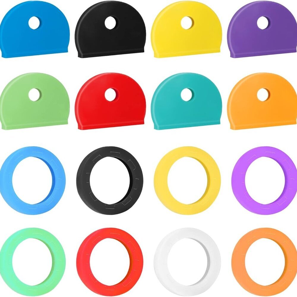 16 Pack Colorful Plastic Key Cap Tags and Identifier Covers for Standard Flat Ho